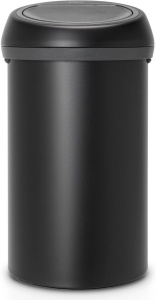 Мусорное ведро Brabantia 128981, 60 л, чёрное, стальная крышка