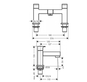 Смеситель для ванны Hansgrohe Vernis Shape 71452000, хром
