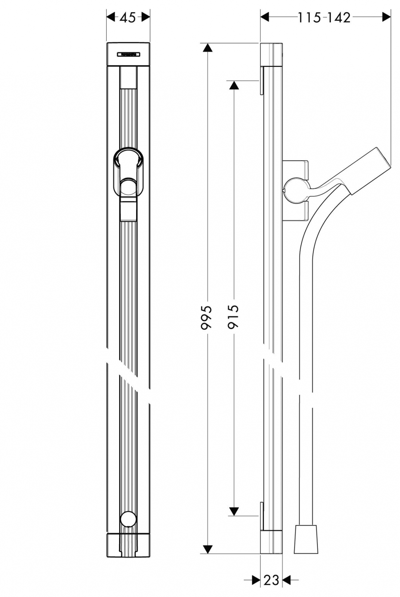 Душевая штанга Hansgrohe Raindance UnicaS 27636000
