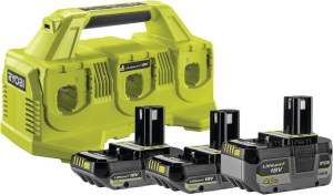 Комплект зарядного устройства RYOBI ONE+ на 4 порта с 4 АКБ