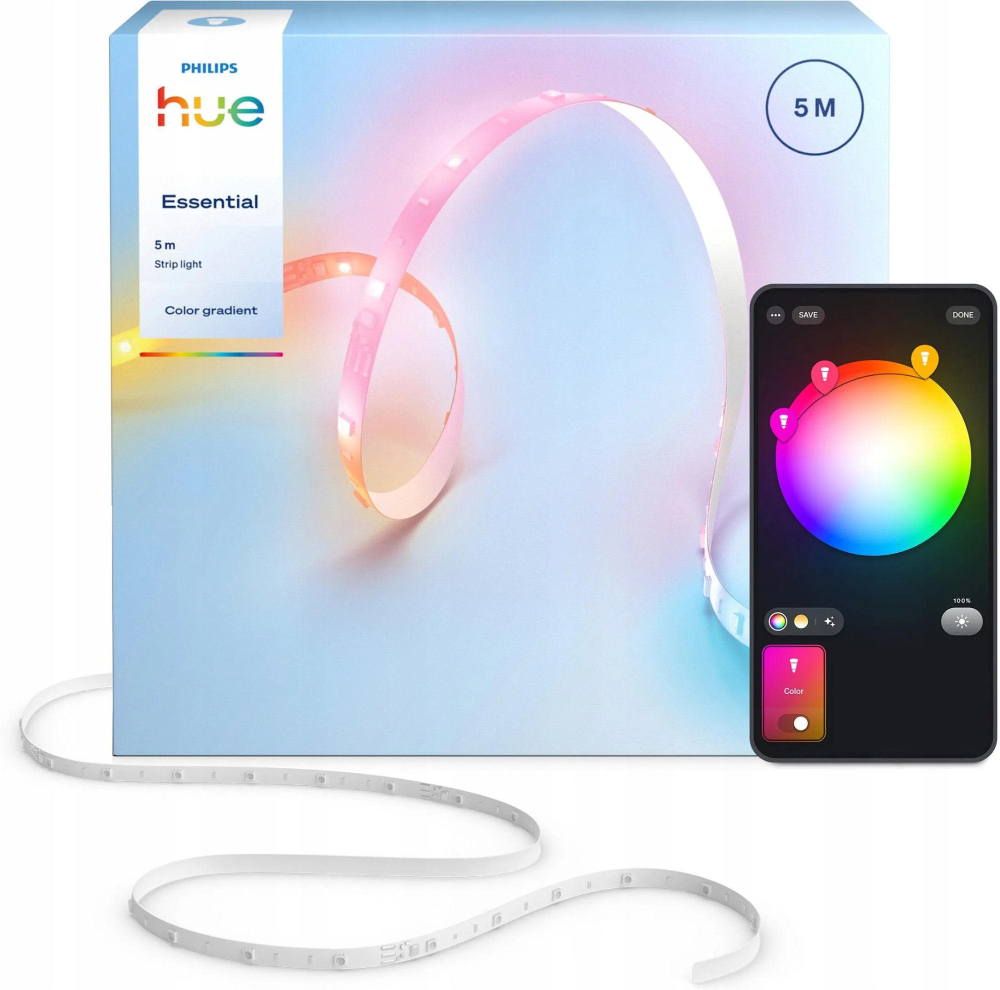 Многоцветная светодиодная лента 5 м PHILIPS Hue Essential 929004294901