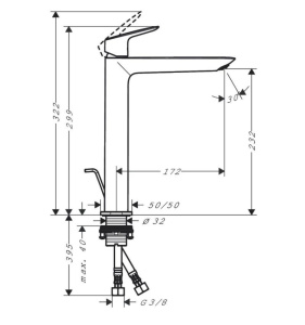 Смеситель для раковины Hansgrohe Logis 71257670, черный матовый