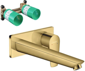 Смеситель для раковины Hansgrohe Talis E 71734140 + 13622180, золото