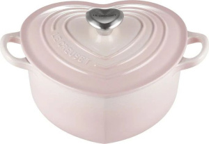 Кастрюля с крышкой Le Creuset , форма сердца, 20 см / 1,9 л, цвета коралловой розы (LEC00184)