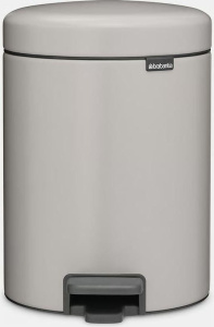 Мусорное ведро с педалью Brabantia NewIcon 252204, 5 л, мягкое серое