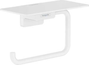Держатель туалетной бумаги Hansgrohe AddStoris полкой 41772700, матовый белый