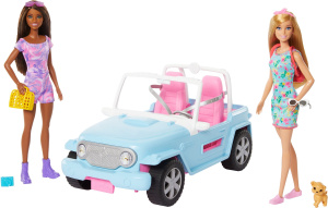 Игровой набор Barbie Внедорожный джип, 2 куклы