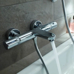 Смеситель для ванны с термостатом настенные на 2 отверстия Hansgrohe 15348000 хром