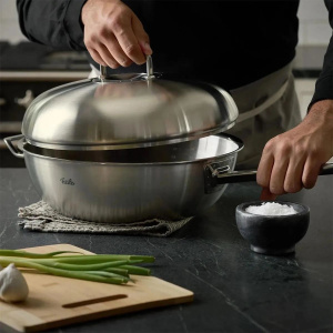 Вок стальной с ручкой и крышкой Fissler Wok Original Profi Collection 32cm (84898320000)