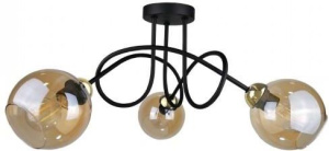 Подвесной светильник Keter Lighting Venus 2002K, 3 плафона, черно-золотой