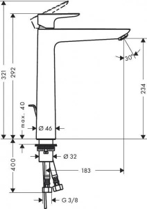 Смеситель для раковины Hansgrohe Talis 240 71716990 Полированное золото