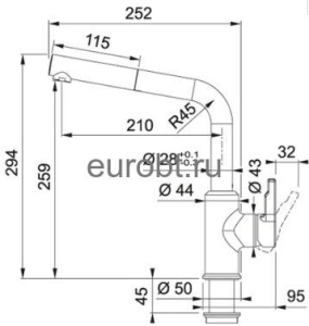 Кухонный кран Franke Lina L pull-out 115.0728.488, Ореховый