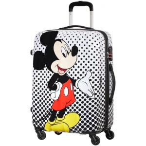 Чемодан American Tourister Disney Mickey Mouse 65см, чёрно-белый