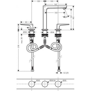 Смеситель для раковины Hansgrohe Metropol Push-Open 32515000, хром