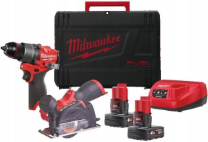 Набор аккумуляторных инструментов Milwaukee M12 FPP2G2-402X 4933480592 2х4,0 Ач в кейсе HD Box с АКБ и ЗУ