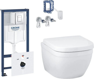 Комплект для скрытого монтажа Grohe Rapid SL 5 в 1 - Каркас + Кронштейны + Очиститель + Коврик + Хром 38827000+39206000+39331002