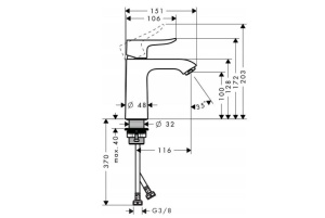 Смеситель для раковины Hansgrohe Metris 110 хром Low Flow 31204000