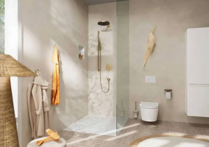 Держатель для туалетной бумаги с полкой Hansgrohe AddStoris, бронза матовая 41772140