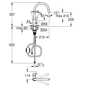 Смеситель для кухни Grohe Start Curve 30562000, хром