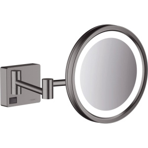 Косметическое зеркало с подсветкой AddStoris Hansgrohe 41790340, шлифованный черный хром