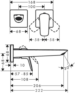 Смеситель для раковины Hansgrohe Logis 20,5Cm 71256670 Черный Матовый