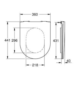 Сиденье для унитаза с плавным закрыванием Grohe Essence 39577000, белый