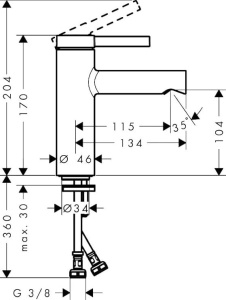 Смеситель для раковины Hansgrohe Zesis S 74721000, хром