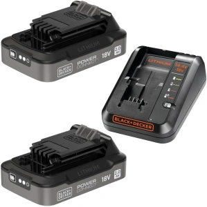 Комплект аккумулятора и ЗУ BLACK+DECKER BDL2018S + BDC1A 18В 2А·ч