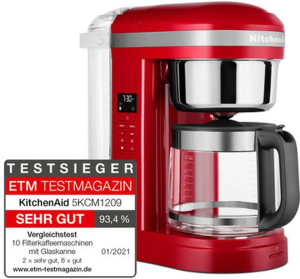 Капельная кофеварка KitchenAid Drip Spiral 5KCM1209EER, красный