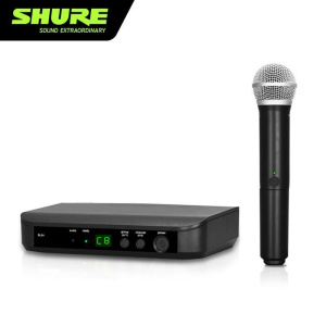 Радиосистема Shure BLX24E/PG58, комплектация: ручной передатчик, приемник, микрофонный капсюль, черный