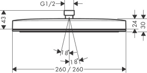 Верхний душ Hansgrohe Pulsify E 260 1Jet 24331000, хром