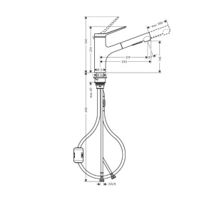 Кухонный смеситель Hansgrohe Zesis M33 Черный Матовый 74820670