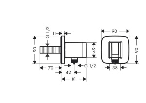 Держатель душа Hansgrohe Fixfit Q 26887140, матовая бронза