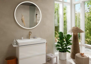 Однорычажный смеситель для раковины со сливным комплектом Hansgrohe Tecturis S 73364140 бронза