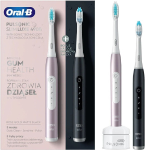 Электрическая зубная щетка Oral-B Pulsonic Slim Lux 4900 Черный, Розовый