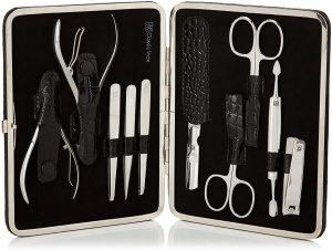 Маникюрный набор из 10 предметов с чехлом из кожи Zwilling Classic Inox 97509-004 черный