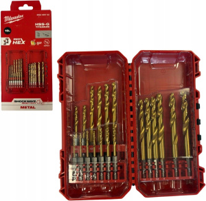Набор сверл по металлу с шестигранным хвостовиком Milwaukee Shockwave HSS-G TiN 19 шт 4932499763