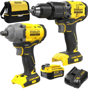 Аккумуляторная дрель-шуруповёрт и ударный гайковерт Stanley Fatmax SFMCK217M1S