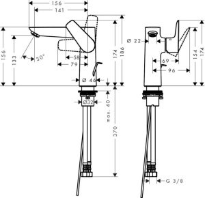 Смеситель для раковины Hansgrohe Talis E 71754340 Черный Хром