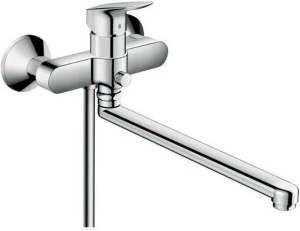 Смесители для ванны однорычажные настенные на 2 отверстия Hansgrohe Logis 71402000 хром