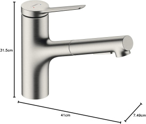 Смеситель для кухни Hansgrohe Zesis M33 150 2Jet Sbox Lite 74803800, нержавеющая сталь