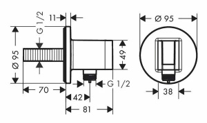 Соединительное устройство для шланга Hansgrohe Fixfit S 26888340 хром