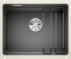 Кухонная мойка Blanco Etagon 500-U Ceramic PuraPlus 525154, базальт