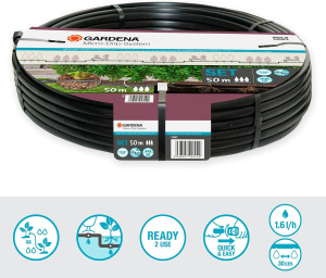 Комплект для микрокапельного полива Gardena для живых изгородей/кустов, 50м, (13501-20)
