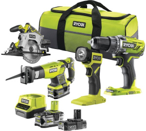 Набор аккумуляторных инструментов RYOBI RCK184252S 4 предмета