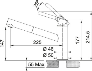 Кухонный кран Franke Orbit pull-out 115.0623.057, оникс