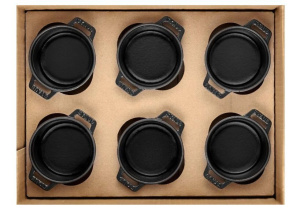 Набор из 6 мини-кастрюль Staub 0,25 л, чёрные (40501-497-0)