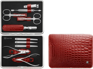 Маникюрный набор из 10 предметов с чехлом из кожи Zwilling Classic 97654-003-0 красный