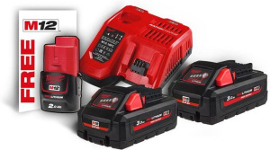 Комплект аккумуляторов и зарядного устройства Milwaukee M18 4933471071 с ЗУ