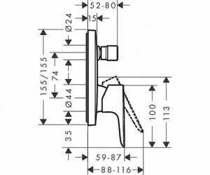 Точечный душевой комплект Hansgrohe Crometta Vario/porter 2S белый/хром 71745000 + 26691400 + 2745300 + 01800180